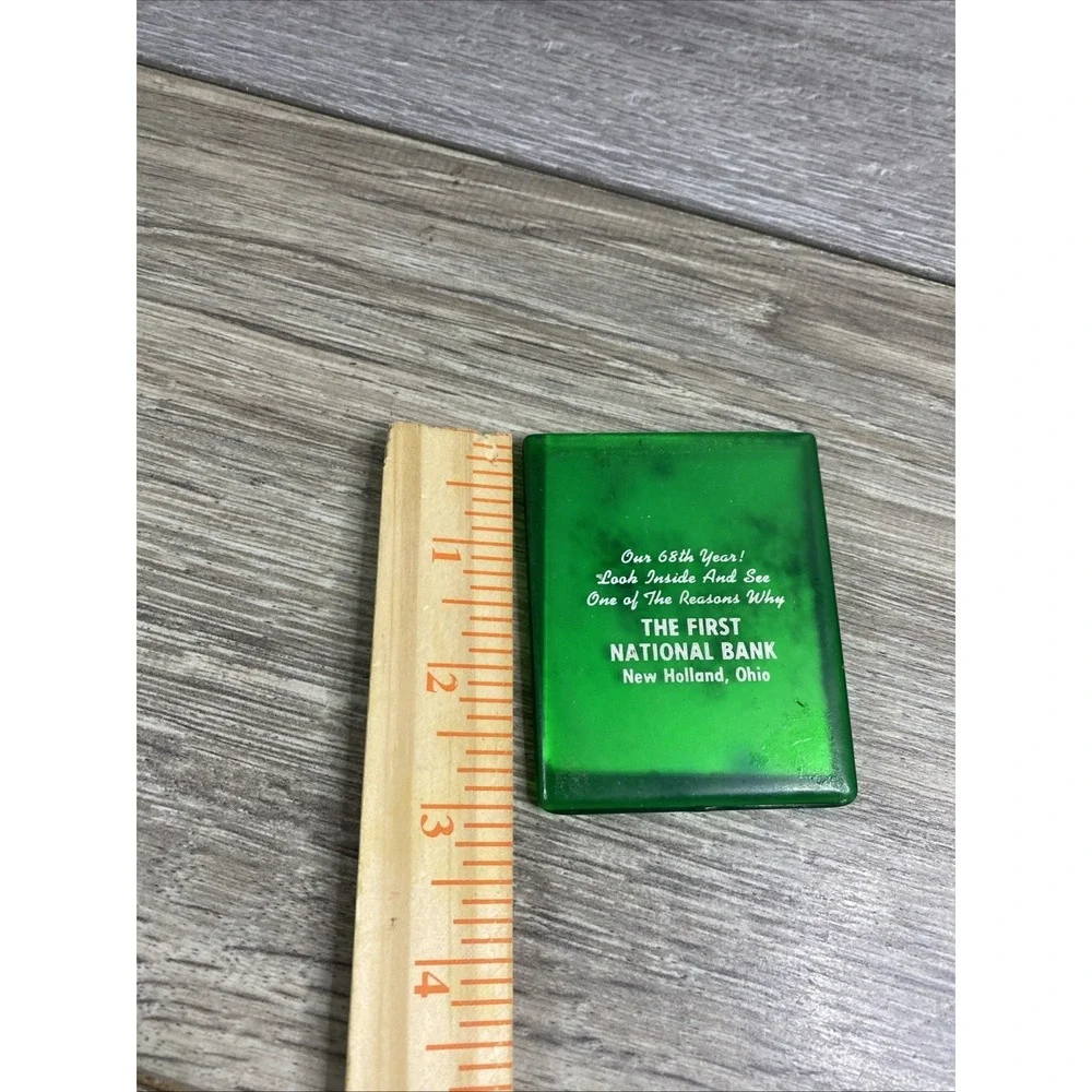 VTG Advertising Pocket Mirror w Plastic‎ Sleeve First National Bank New Holland